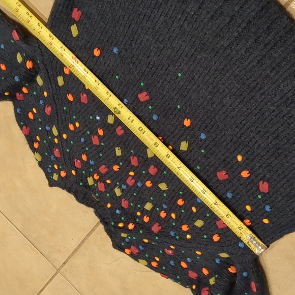 J. Crew Navy Blue Embellished Alpaca Wool Blend Crewneck Sweater - Picture 6 of 6